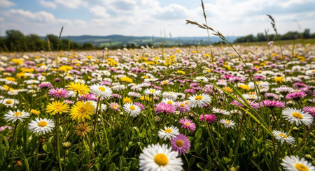 A field of daisies and daisies in Bavaria