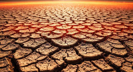 Dry cracked earth. Global warming, climate change and global warming concept