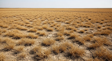 dry grass in the arid areas of the arid areas of Kazakhstan