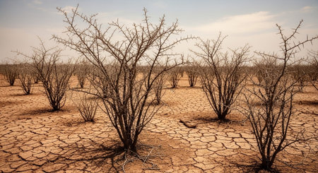 in  danakil ethiopia africa   the dry bush in the desert