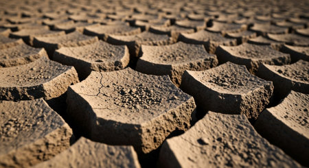 Close-up of the surface of the ground in the desert.