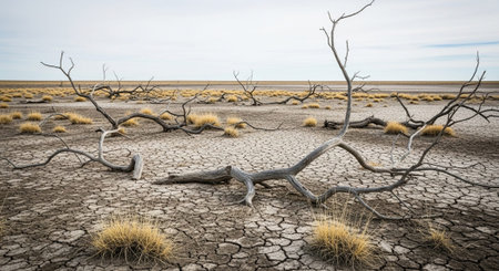 Dead trees in the desert of Namibia, Africa, panorama