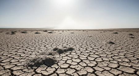 Landscape of dry and cracked earth. Global warming and climate change concept