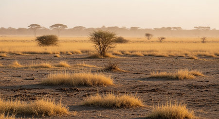 African savanna in the early morning, Namibia, Africa.