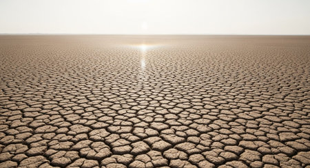 Dry cracked earth in the desert. Global warming and climate change concept