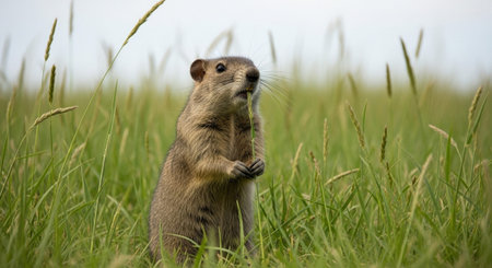 European ground squirrel (Spermophilus citellus) in the grass