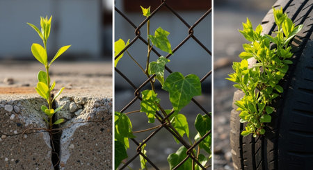 Nature Growth and Blooming Flowers Collection â Seedlings, Lotus Water Lilies, Roses, Sunflowers, Tulips, Lavender Fields and Garden Landscapes.の写真素材
