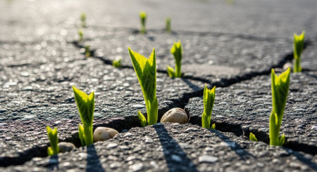 Nature Growth and Blooming Flowers Collection â Seedlings, Lotus Water Lilies, Roses, Sunflowers, Tulips, Lavender Fields and Garden Landscapes.の写真素材
