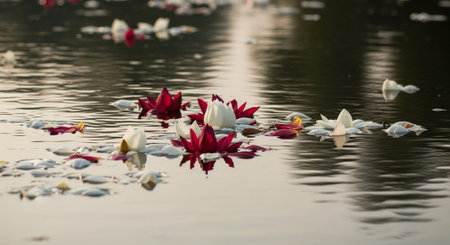 Nature Growth and Blooming Flowers Collection â Seedlings, Lotus Water Lilies, Roses, Sunflowers, Tulips, Lavender Fields and Garden Landscapes.の写真素材