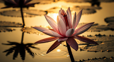 Nature Growth and Blooming Flowers Collection â Seedlings, Lotus Water Lilies, Roses, Sunflowers, Tulips, Lavender Fields and Garden Landscapes.の写真素材