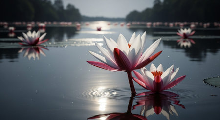 Nature Growth and Blooming Flowers Collection â€“ Seedlings, Lotus Water Lilies, Roses,...
