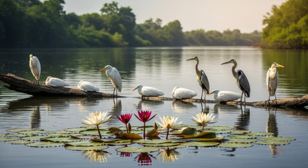 Nature Growth and Blooming Flowers Collection â Seedlings, Lotus Water Lilies, Roses, Sunflowers, Tulips, Lavender Fields and Garden Landscapes.の写真素材