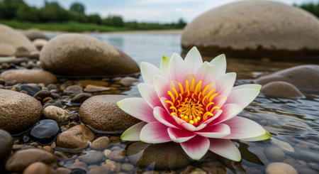 Nature Growth and Blooming Flowers Collection â Seedlings, Lotus Water Lilies, Roses, Sunflowers, Tulips, Lavender Fields and Garden Landscapes.の写真素材