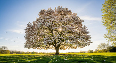 Nature Growth and Blooming Flowers Collection â Seedlings, Lotus Water Lilies, Roses, Sunflowers, Tulips, Lavender Fields and Garden Landscapes.の写真素材