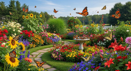 Nature Growth and Blooming Flowers Collection â Seedlings, Lotus Water Lilies, Roses, Sunflowers, Tulips, Lavender Fields and Garden Landscapes.の写真素材