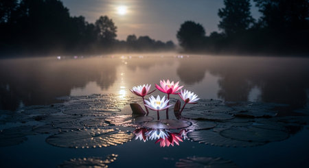 Nature Growth and Blooming Flowers Collection â Seedlings, Lotus Water Lilies, Roses, Sunflowers, Tulips, Lavender Fields and Garden Landscapes.の写真素材