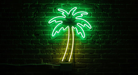 Majestic Trees and Scenic Nature Landscapes in All Seasons with Fantasy and Neon Light Concepts.の写真素材