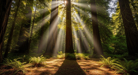 Majestic Trees and Scenic Nature Landscapes in All Seasons with Fantasy and Neon Light Concepts.