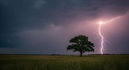 Majestic Trees and Scenic Nature Landscapes in All Seasons with Fantasy and Neon Light Concepts.