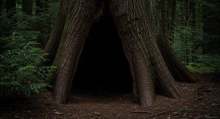 Majestic Trees and Scenic Nature Landscapes in All Seasons with Fantasy and Neon Light Concepts.