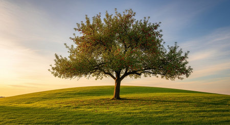 Majestic Trees and Scenic Nature Landscapes in All Seasons with Fantasy and Neon Light Concepts.