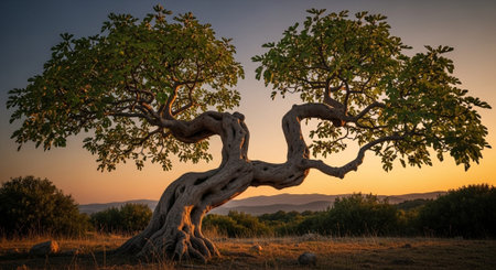 Majestic Trees and Scenic Nature Landscapes in All Seasons with Fantasy and Neon Light Concepts.