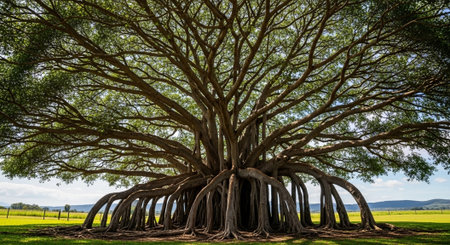 Majestic Trees and Scenic Nature Landscapes in All Seasons with Fantasy and Neon Light Concepts.