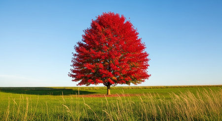 Majestic Trees and Scenic Nature Landscapes in All Seasons with Fantasy and Neon Light Concepts.