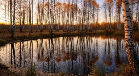 Majestic Trees and Scenic Nature Landscapes in All Seasons with Fantasy and Neon Light Concepts.