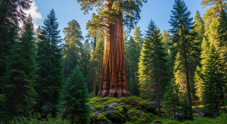 Majestic Trees and Scenic Nature Landscapes in All Seasons with Fantasy and Neon Light Concepts.