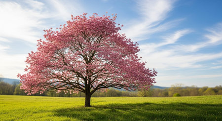 Majestic Trees and Scenic Nature Landscapes in All Seasons with Fantasy and Neon Light Concepts.