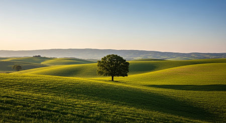 Majestic Trees and Scenic Nature Landscapes in All Seasons with Fantasy and Neon Light Concepts.
