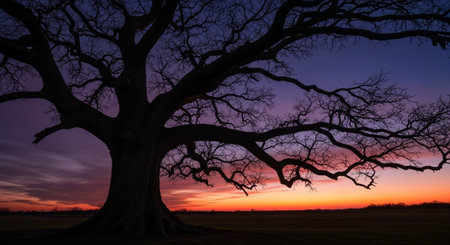 Majestic Trees and Scenic Nature Landscapes in All Seasons with Fantasy and Neon Light Concepts.