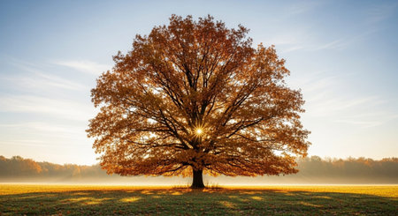 Majestic Trees and Scenic Nature Landscapes in All Seasons with Fantasy and Neon Light Concepts.