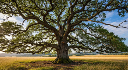Majestic Trees and Scenic Nature Landscapes in All Seasons with Fantasy and Neon Light Concepts.