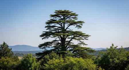 Majestic Trees and Scenic Nature Landscapes in All Seasons with Fantasy and Neon Light Concepts.