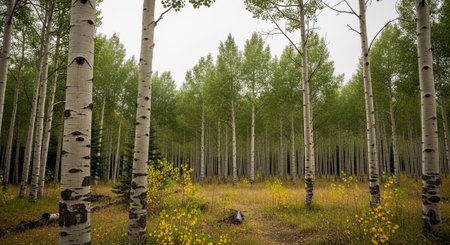 Majestic Trees and Scenic Nature Landscapes in All Seasons with Fantasy and Neon Light Concepts.