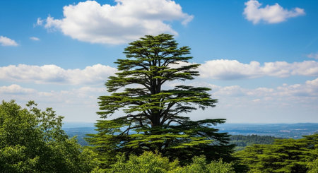 Majestic Trees and Scenic Nature Landscapes in All Seasons with Fantasy and Neon Light Concepts.