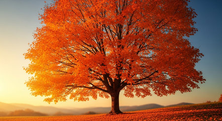 Majestic Trees and Scenic Nature Landscapes in All Seasons with Fantasy and Neon Light Concepts.