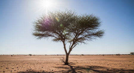 Majestic Trees and Scenic Nature Landscapes in All Seasons with Fantasy and Neon Light Concepts.の写真素材