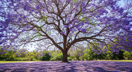 Majestic Trees and Scenic Nature Landscapes in All Seasons with Fantasy and Neon Light Concepts.の写真素材