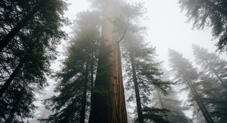 Majestic Trees and Scenic Nature Landscapes in All Seasons with Fantasy and Neon Light Concepts.