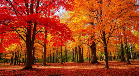 Majestic Trees and Scenic Nature Landscapes in All Seasons with Fantasy and Neon Light Concepts.