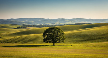 Majestic Trees and Scenic Nature Landscapes in All Seasons with Fantasy and Neon Light Concepts.