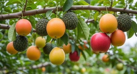 Organic Healthy Food, Fresh Fruits and Vegetables, Farm Animals and Scenic Countryside Landscape...