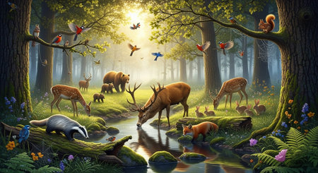 Organic Healthy Food, Fresh Fruits and Vegetables, Farm Animals and Scenic Countryside Landscape...