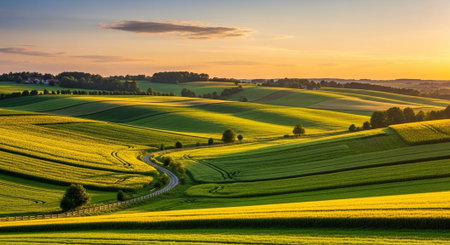 Organic Healthy Food, Fresh Fruits and Vegetables, Farm Animals and Scenic Countryside Landscape...