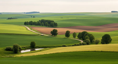 Organic Healthy Food, Fresh Fruits and Vegetables, Farm Animals and Scenic Countryside Landscape...