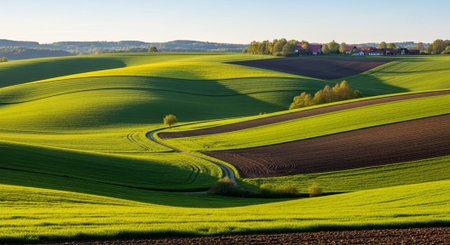 Organic Healthy Food, Fresh Fruits and Vegetables, Farm Animals and Scenic Countryside Landscape Collection.の写真素材