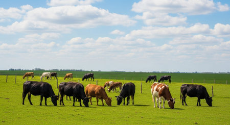 Organic Healthy Food, Fresh Fruits and Vegetables, Farm Animals and Scenic Countryside Landscape Collection.の写真素材